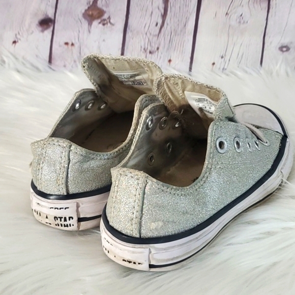 Converse All-Star Chuck Taylor Low Top   Classic Sparkle Glitter Sneakers Sz 12 - Picture 7 of 16